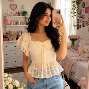 Women and Girls Rayon and Cotton Blend Western Dress for All Seasons |WM17GAGINGTOPWHITE